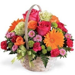 Sepet i�erisinde kar���k mevsim �i�ekleri Ankara �i�ek sipari�i sitesi