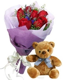 Ke�i�ren �i�ek�i sitemizden 9 adet k�rm�z� g�l 15 cm boyutlar�nda ay�c�k Ankara internetten �i�ek sipari�i